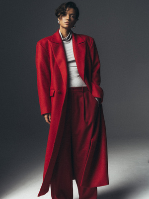 NOA WOOL RED COAT